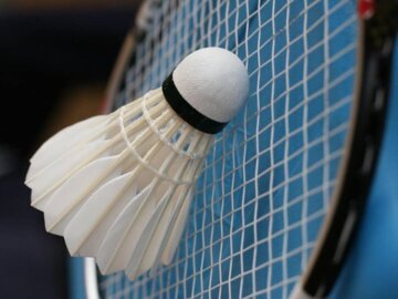 Badminton Schläger und Ball